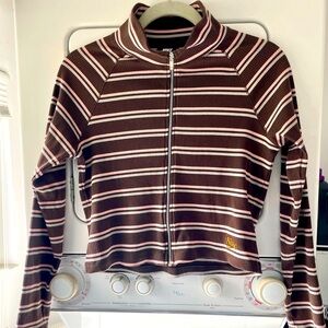 Nike Women's Brown Striped Top